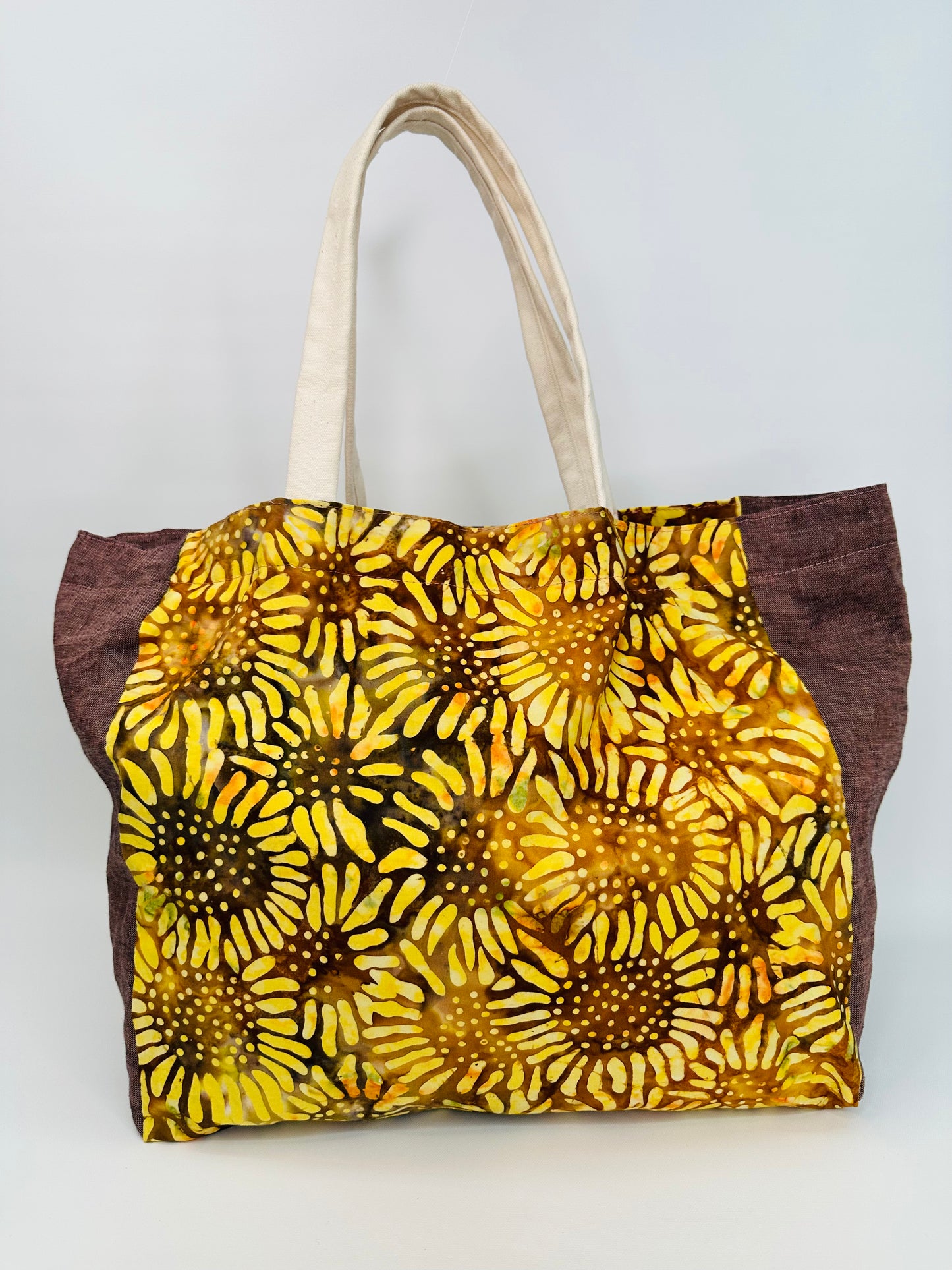 Sunflower Reversible linen tote bag