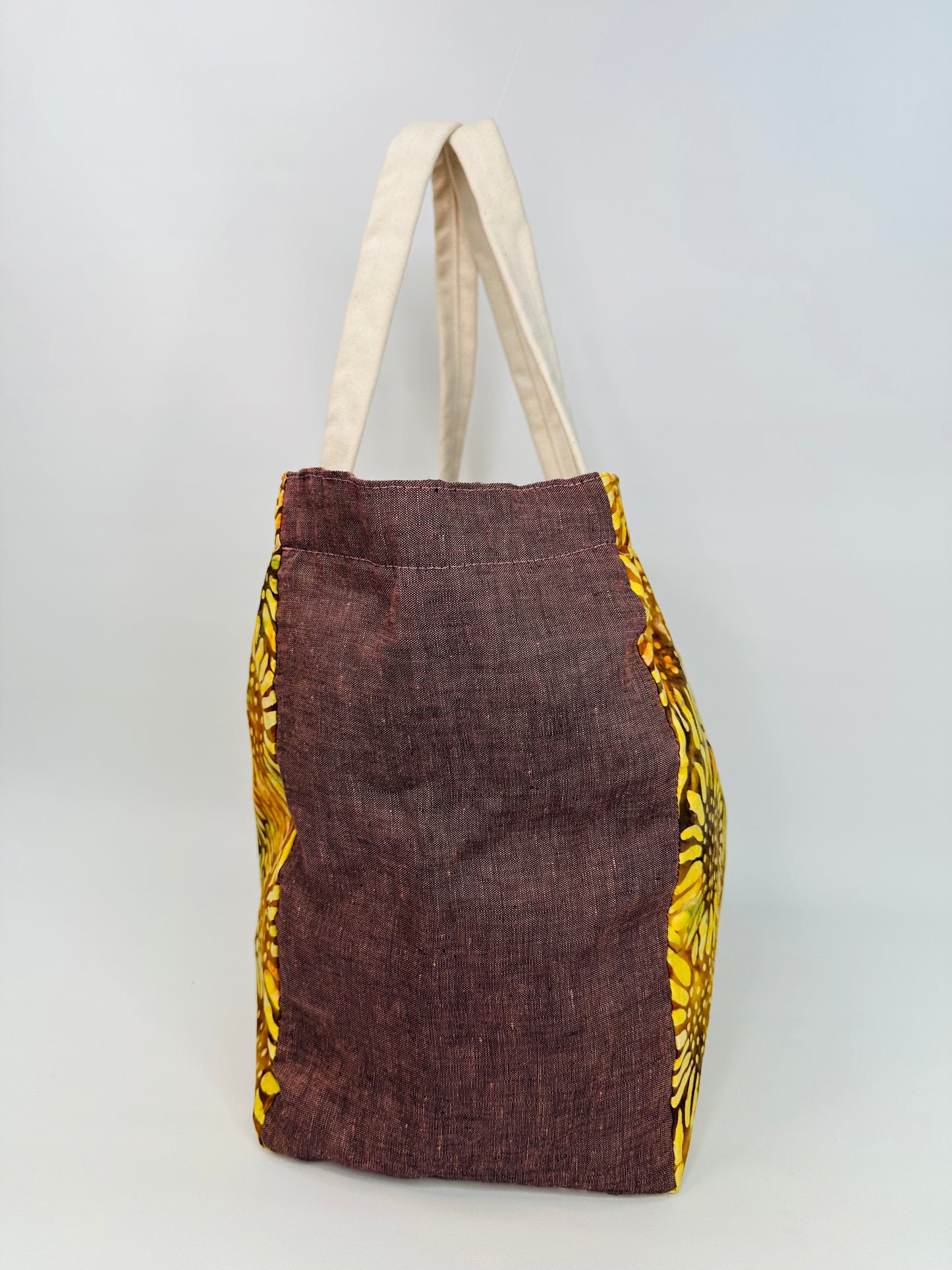 Sunflower Reversible linen tote bag