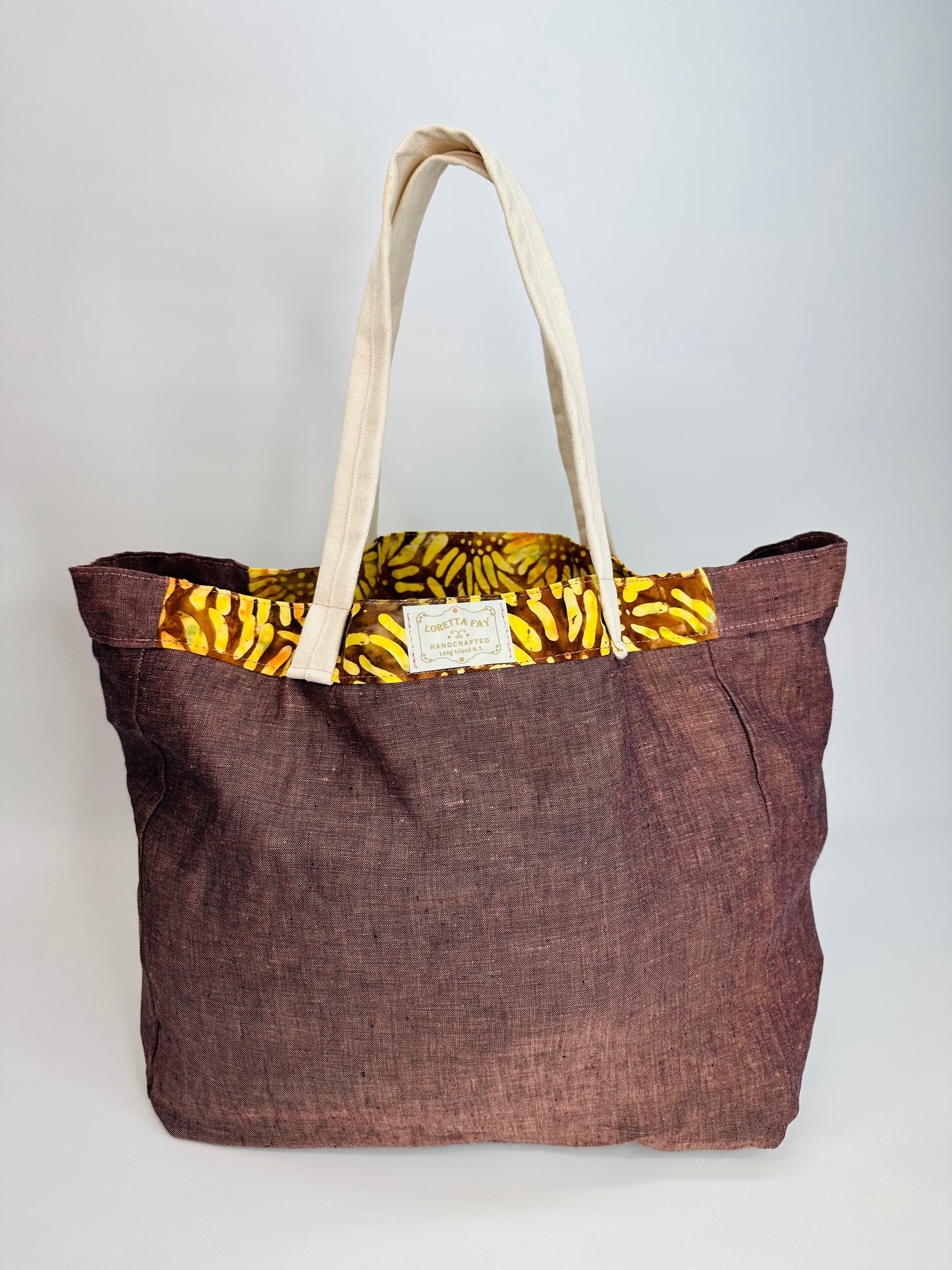 Sunflower Reversible linen tote bag