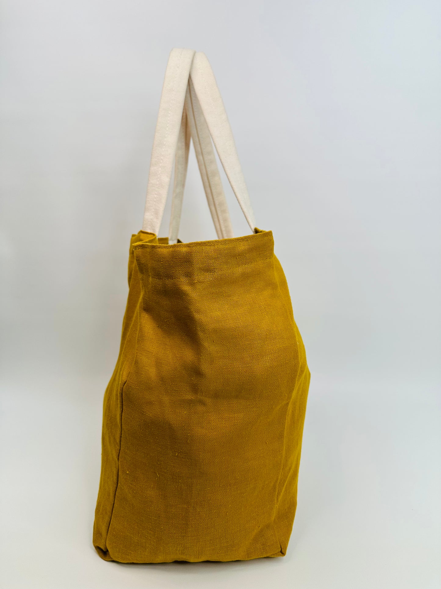 Flax linen tote bag
