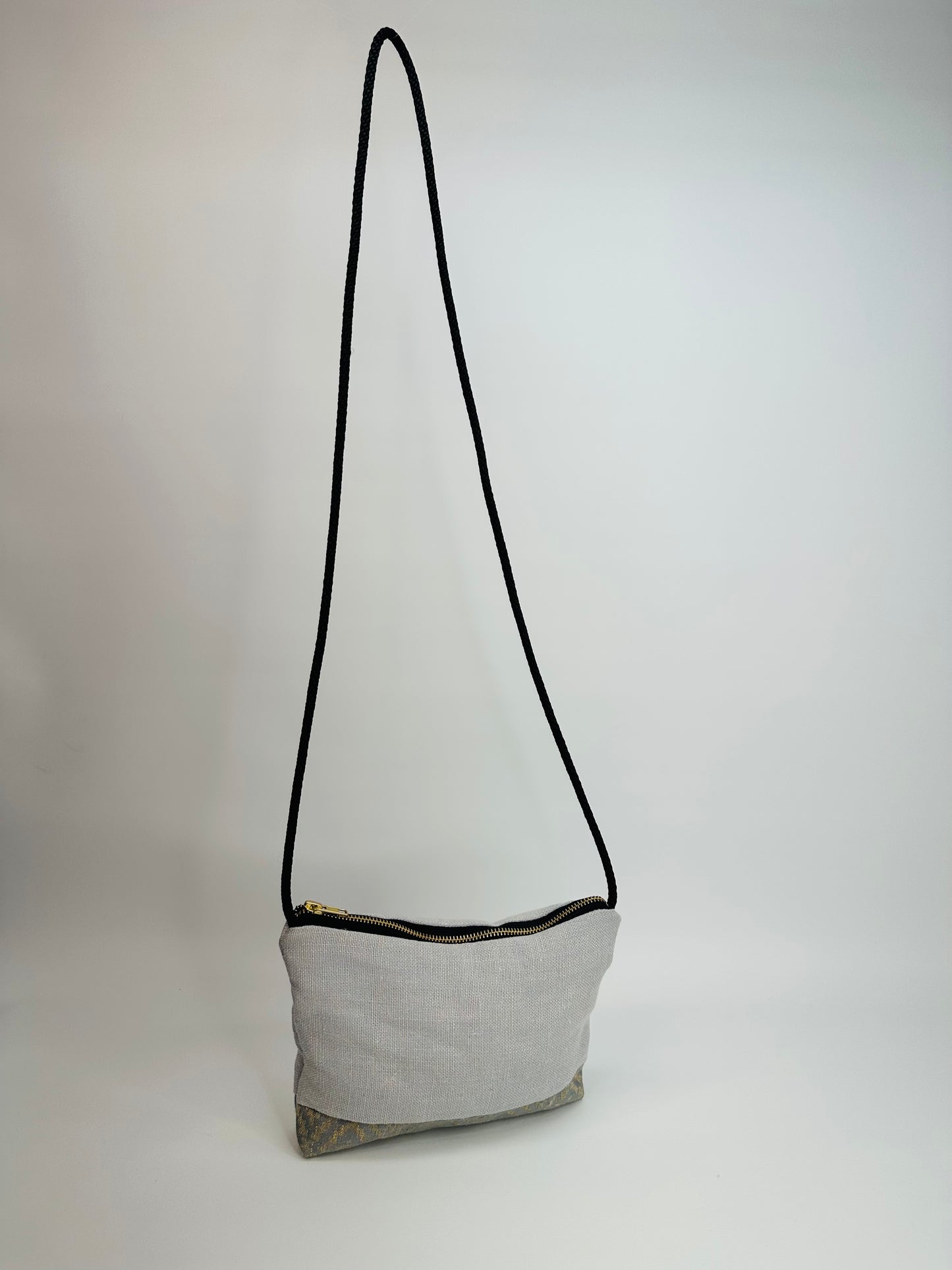 Pale blue linen crossbody