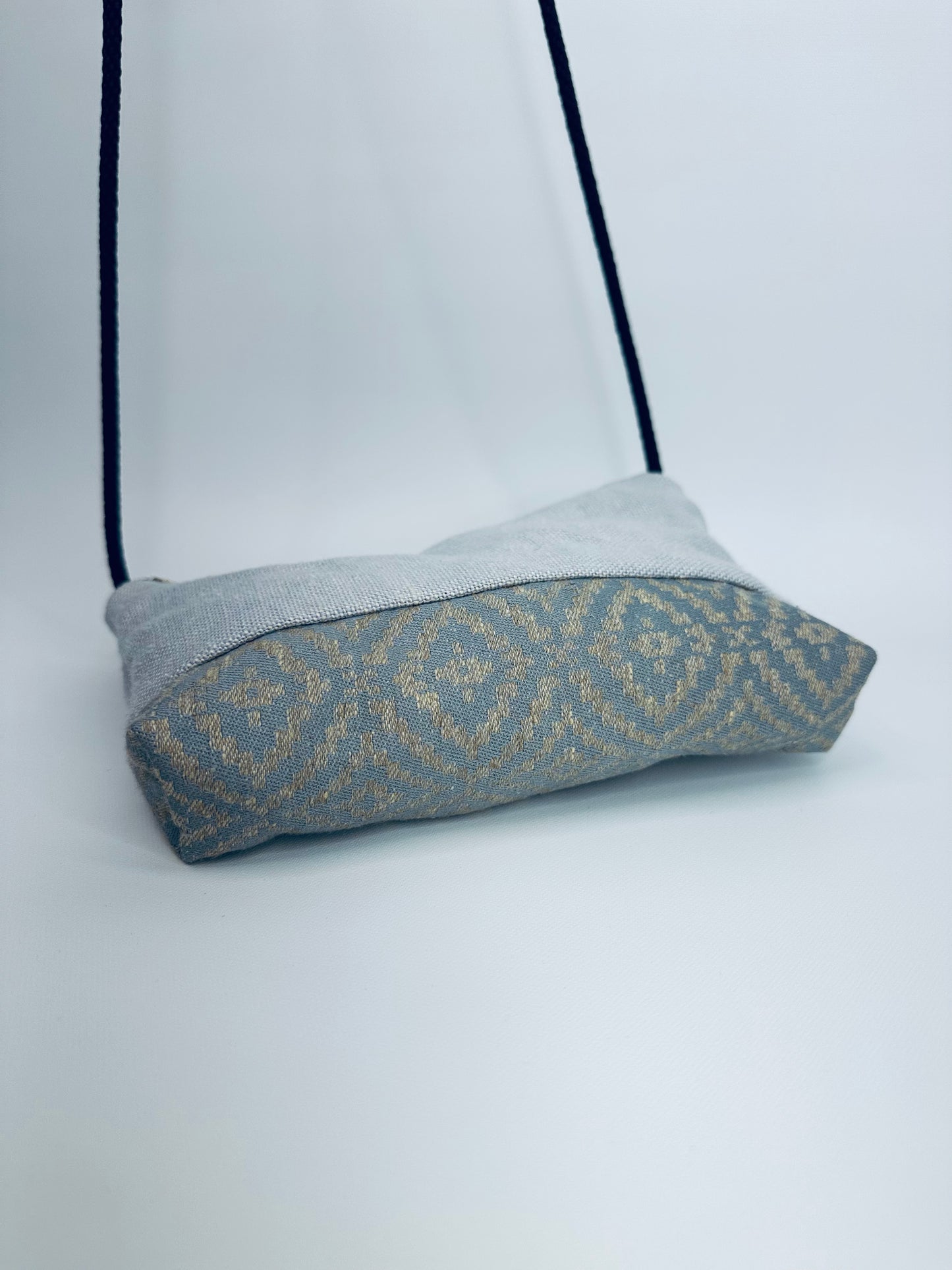 Pale blue linen crossbody