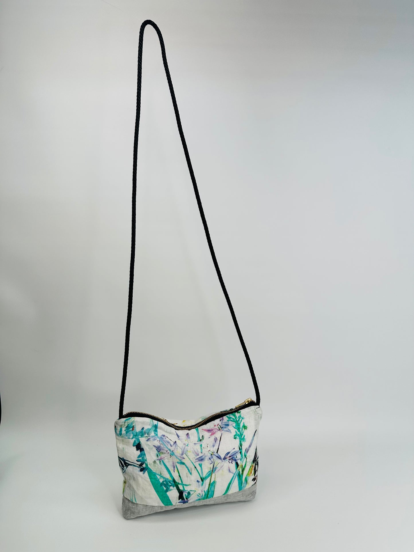 Botanical linen crossbody