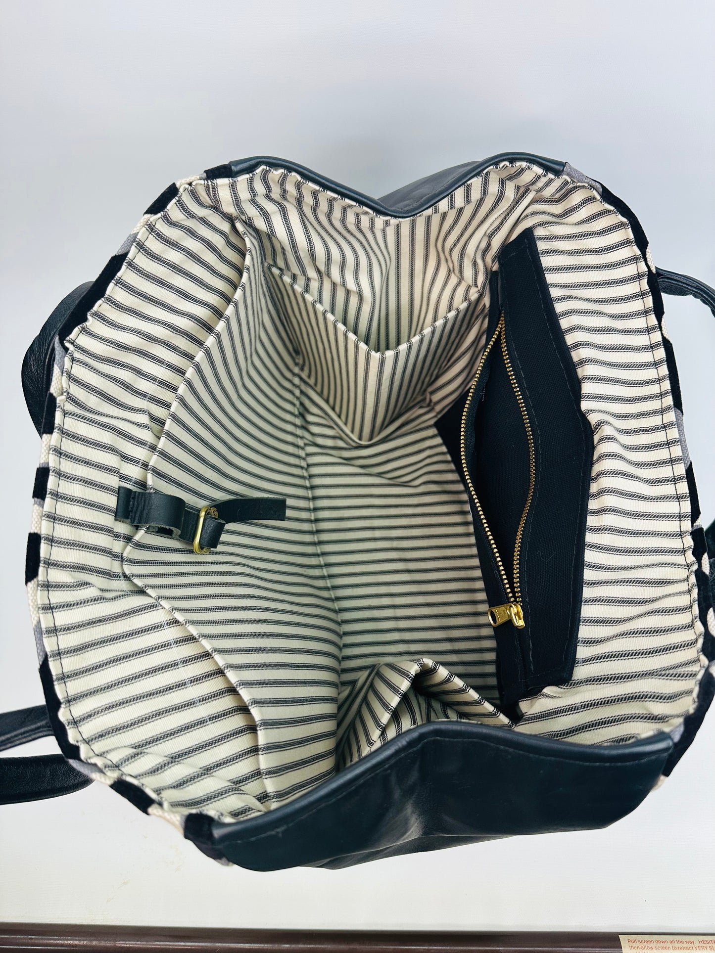 Black Velvet Swirl on Linen Tote